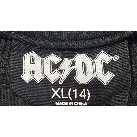 AC/DC Sz XL Black Lightning Bolt Cropped Sweater - Picture 2 of 8